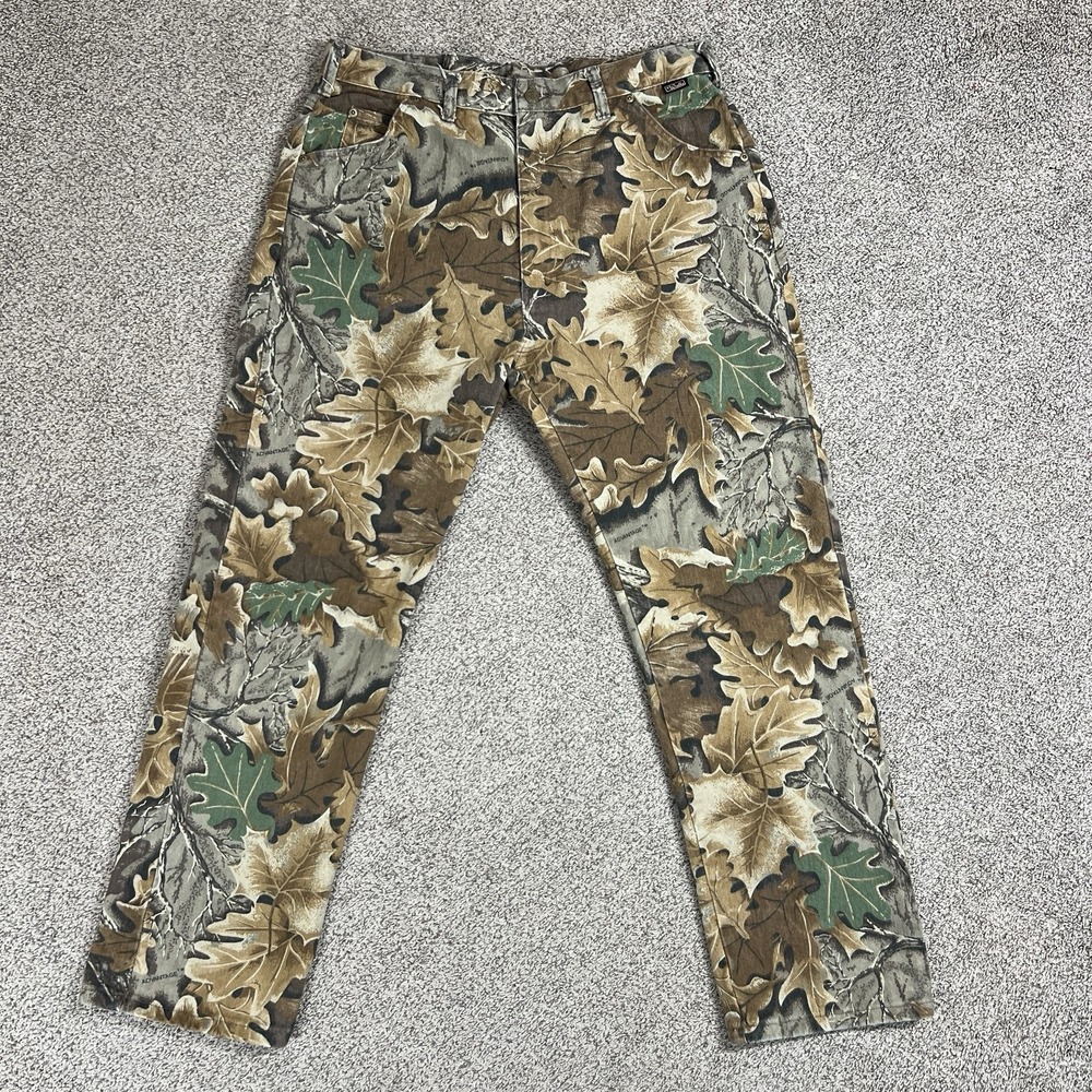 VTG Walls Pants Mens 38x32 Brown Green Straight‎ 90s Advantage Camo Hunting Leaf